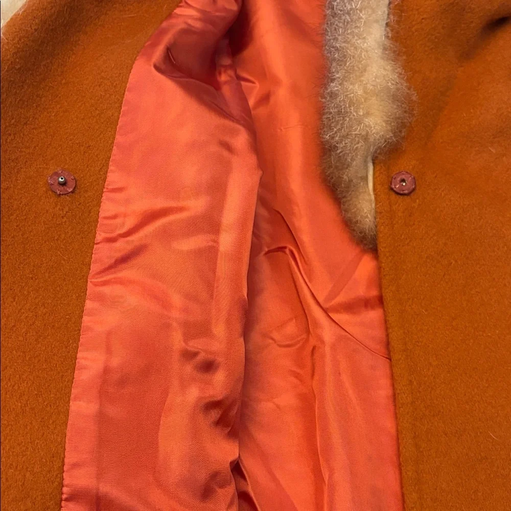 Vintage 1975 thigh length coat / jacket faux fur collar UNIQUE & ONE OF A KIND - Picture 6 of 12